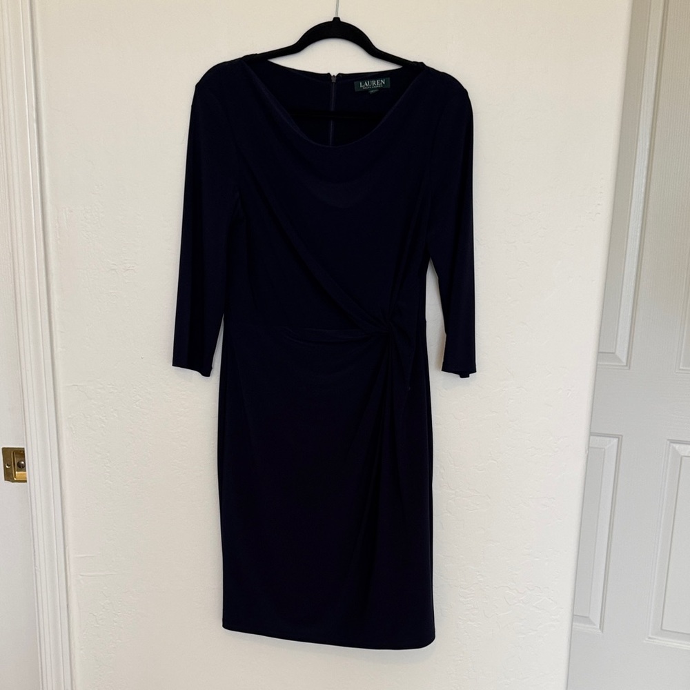 Ralph Lauren Classic Navy Long Sleeve Dress